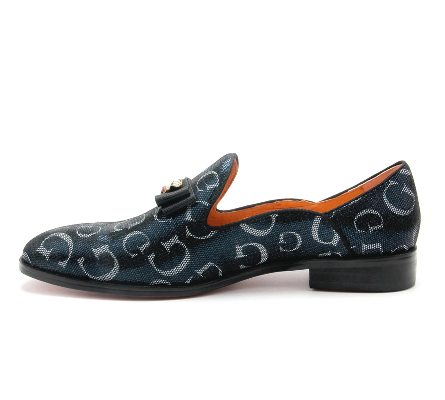 Mocassin de mariage avec motif lettre homme