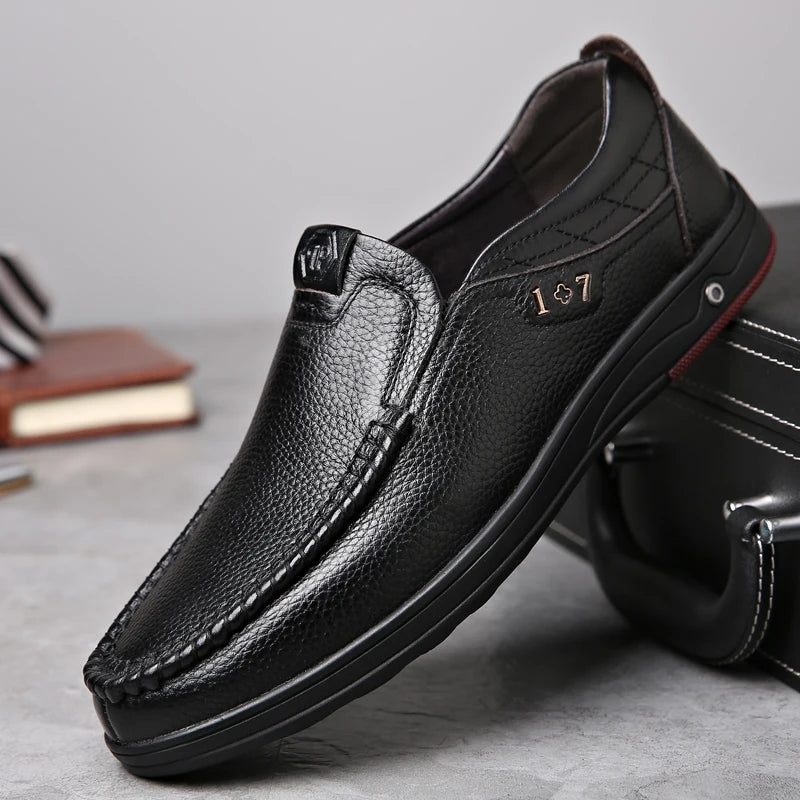 Mocassins orthopédiques en cuir véritable pour homme