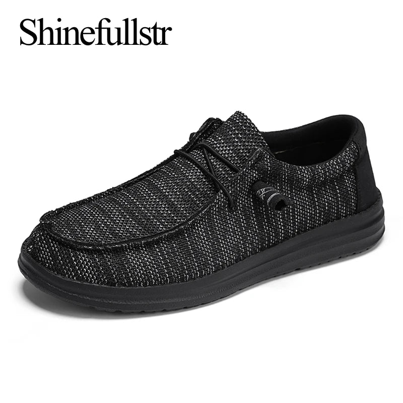 Mocassins en toile à semelles souples et respirantes pour homme