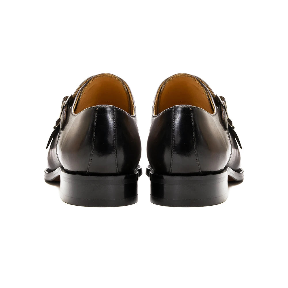 Mocassin en cuir doubles boucles