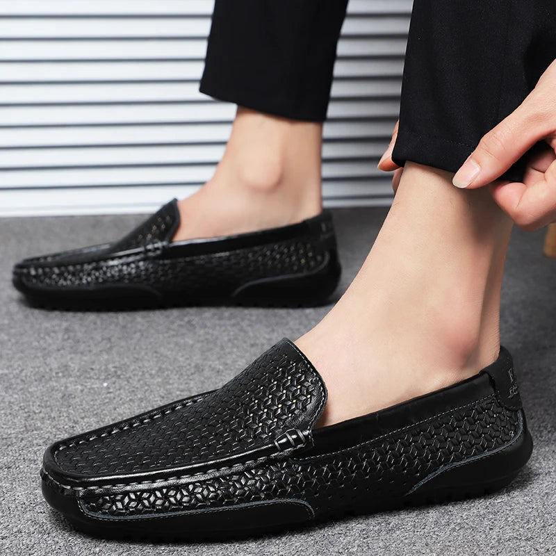 Mocassins d’été en cuir synthétique pour hommes