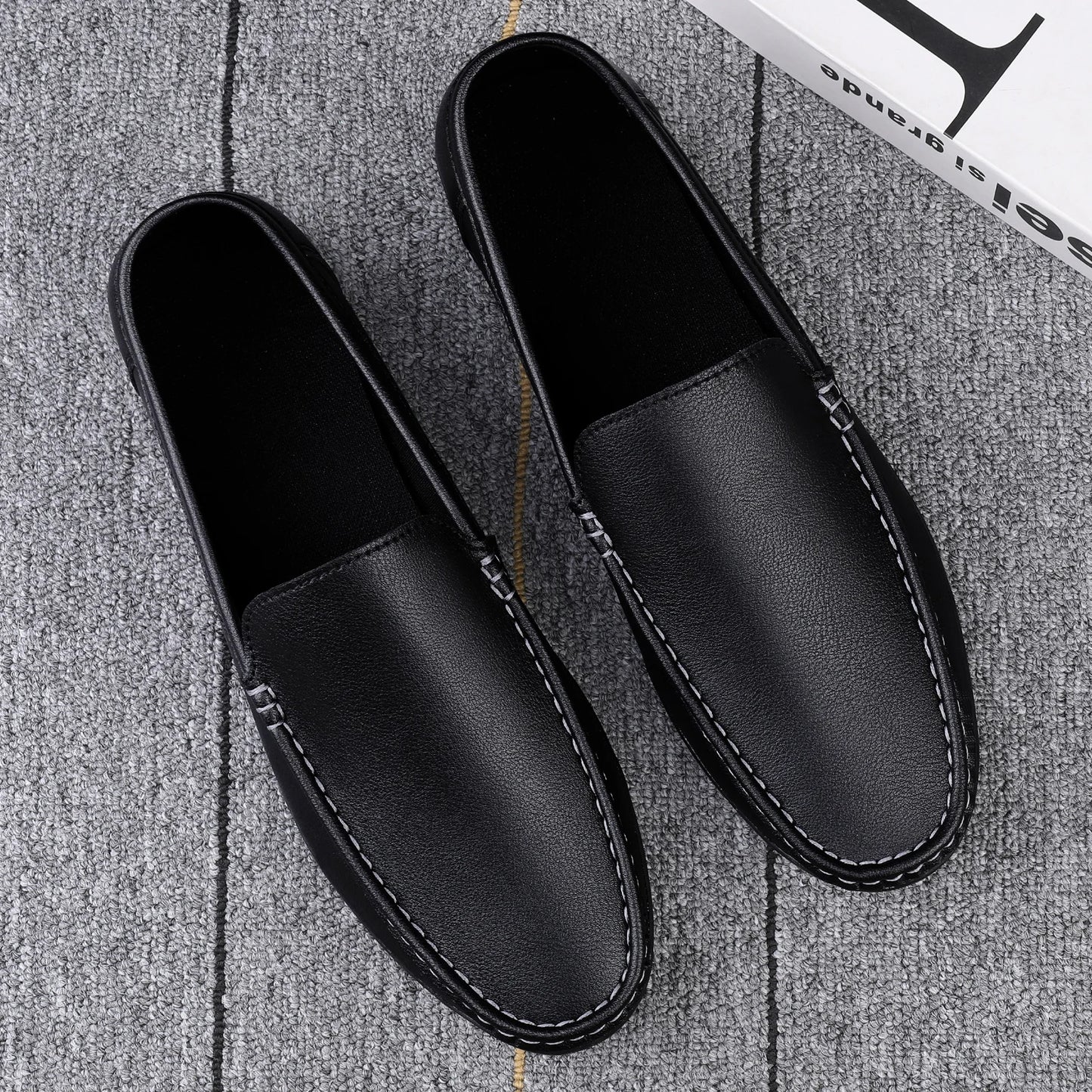Mocassins en cuir synthétique super légers pour hommes