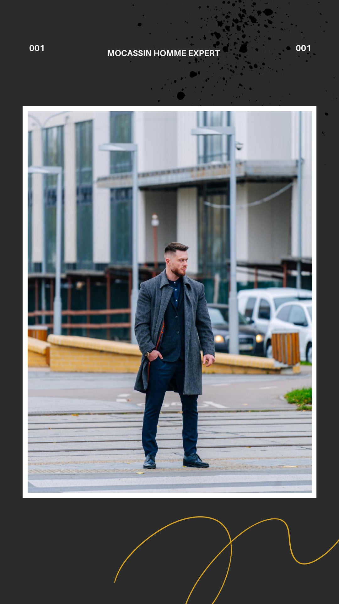 Tenue élégante pour homme avec mocassins dans la rue