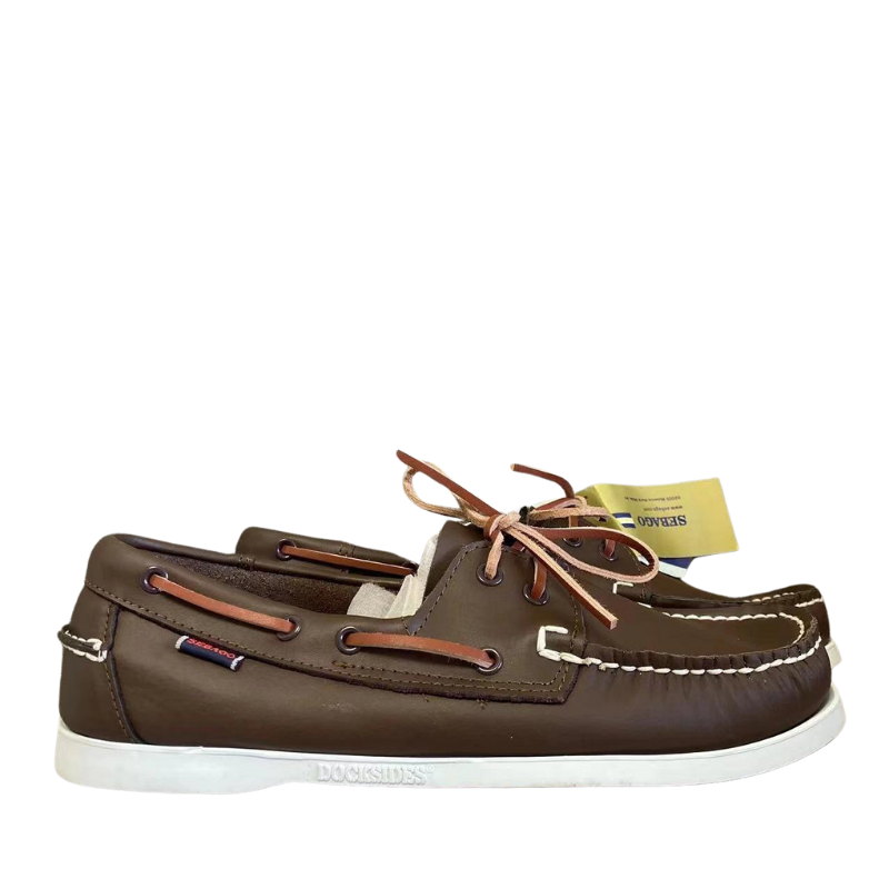 Mocassins bateau marron formels à lacets pour homme