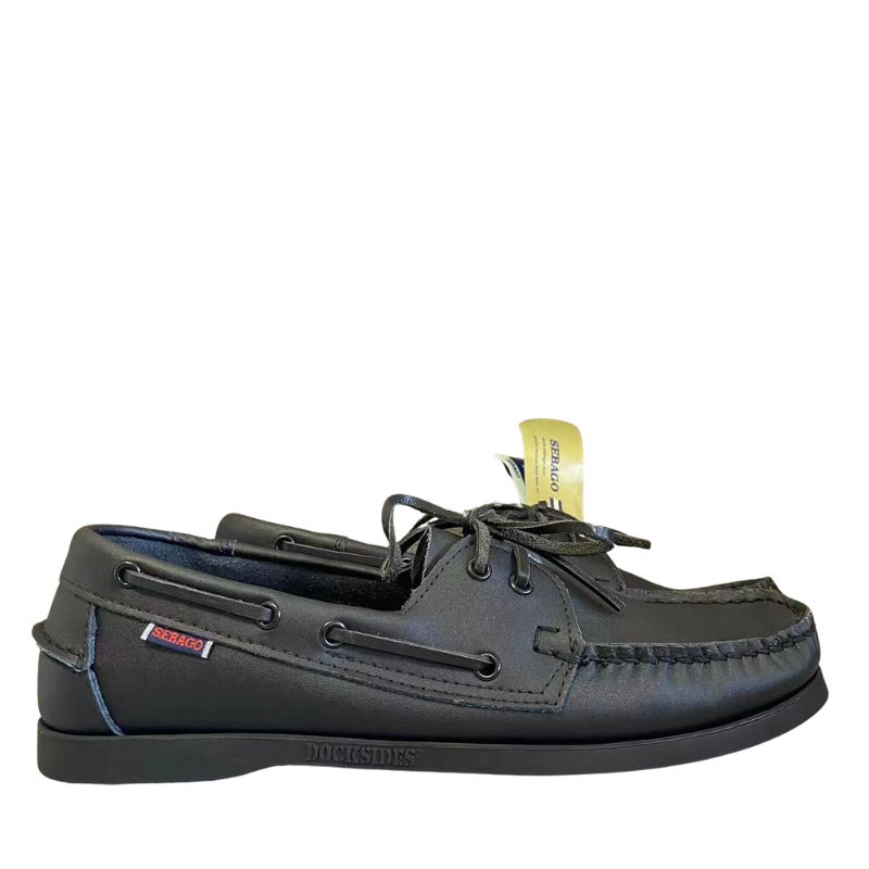 Mocassins bateau noir formels à lacets pour homme