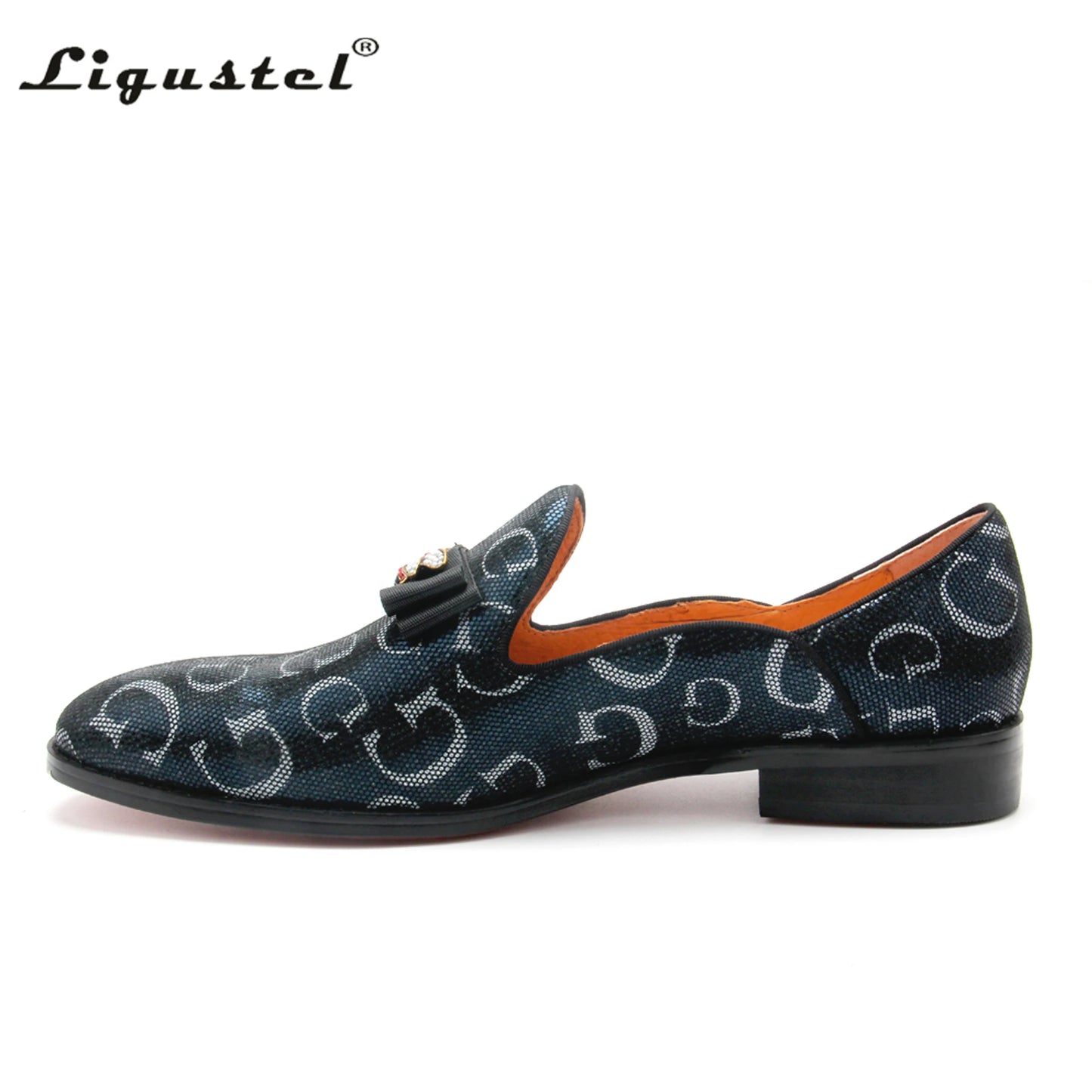 Mocassin de mariage avec motif lettre homme