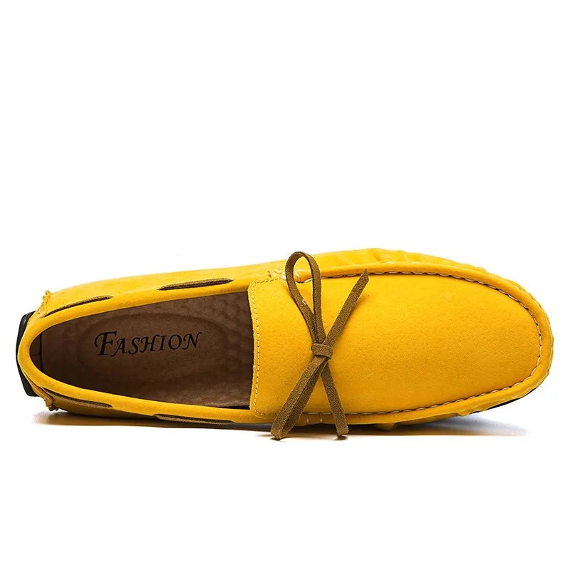 Mocassins bateau à enfiler effet daim colorés pour homme