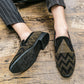 Mocassins noirs en strass dorés pour hommes