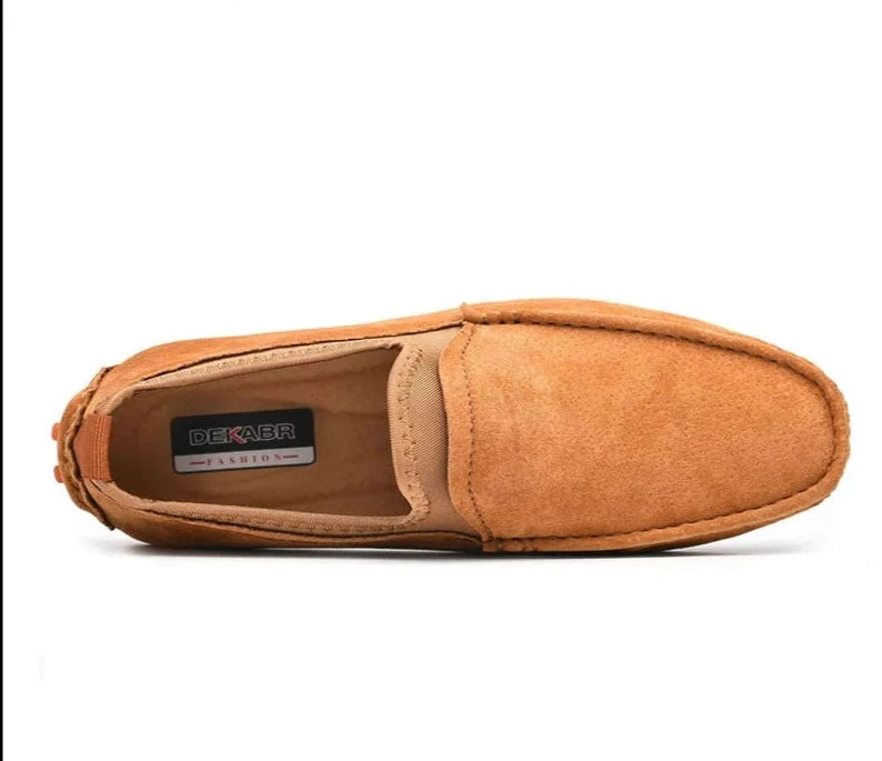 Mocassins souples antidérapantes en daim pour homme