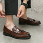 Mocassins en cuir respirants noir et marron pour homme