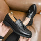 Mocassins en cuir respirants noir et marron pour homme