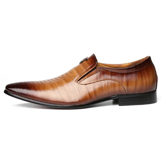 Mocassins pour hommes effet cuir vernis peau de serpent