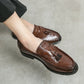 Mocassins en cuir noir et marron respirants pour homme