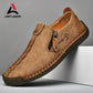 Mocassins marron avec coutures fermeture apparentes pour homme