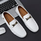 Mocassins effet cuir blanc pour hommes