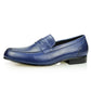 Mocassins bleus en cuir véritable pour homme