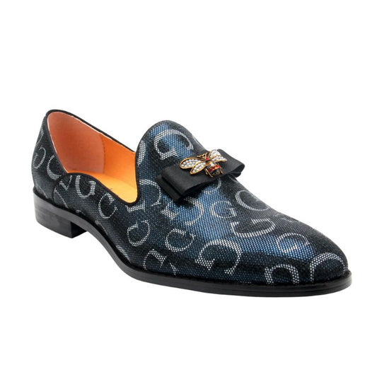 Mocassin de mariage avec motif lettre homme